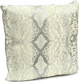 Kígyóbőr Párna 45x45cm Krém-ezüst Ecru