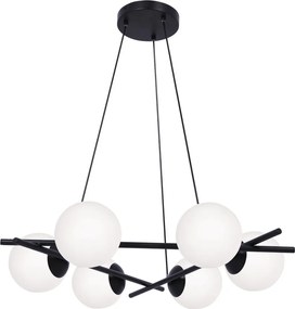 KAJA K-4967 ARTON Fekete Színű Függeszték 6xE27 15W IP20