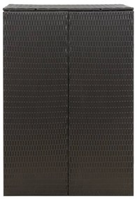 fekete polyrattan kerekes kukatároló fészer 70 x 80 x 117 cm
