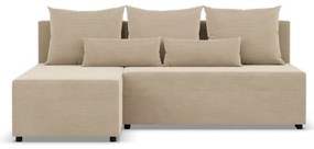 Nobu sarokkanapé, kordbársony, univerzális oldal, bézs