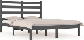 vidaXL szürke tömör fenyőfa ágykeret 200 x 200 cm