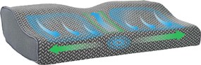 vidaXL Párna párnával Szürke 60 x 34 x 11 cm Poliészter