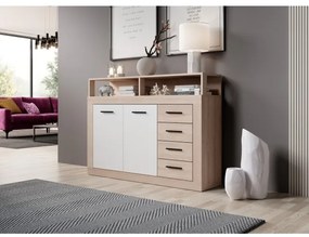 RUNA komód Sonoma tölgy/fehér