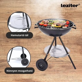 Faszenes kerti gömb grillsütő kerekes