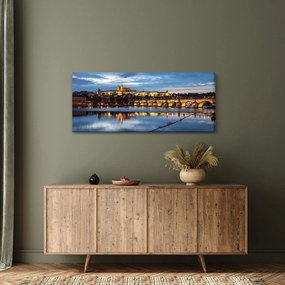 A prágai vár és a Károly-híd képe (120x50 cm)