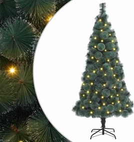 vidaXL Műfenyő Elővilágított Karácsonyfa 300 LED-del Zöld 180 cm PET