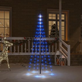 karácsonyfa zászlórúdon 108 kék LED-del 180 cm