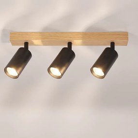 Brilagi - SELE spotlámpa 3xGU10/30W/230V fekete/tölgy dekor