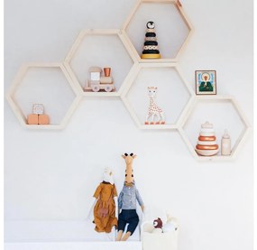 KÉSZLET 5x Fali polc RAF 36x31 cm fenyő