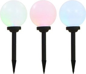 vidaXL 3 db napelemes kültéri LED gömblámpa, 20 cm RGB