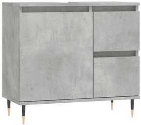 betonszürke szerelt fa fürdőszobaszekrény 65 x 33 x 60 cm