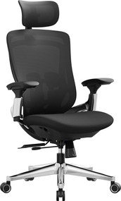 SONGMICS Ergonomikus szék, állítható, dönthető irodai szék, fekete