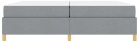 Boxrugós ágy Világosszürke és Fehér 200 x 200 cm szövet