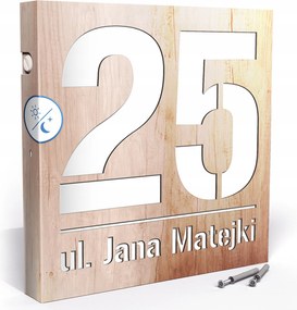 Megvilágított Házszám Led Címtábla 30X30 cm Szürkület Érzékelő