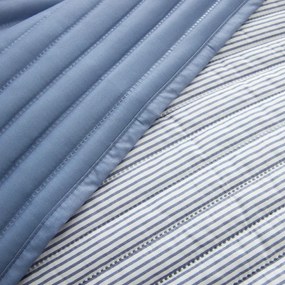 Kék steppelt ágytakaró 220x230 cm Stripe – Catherine Lansfield