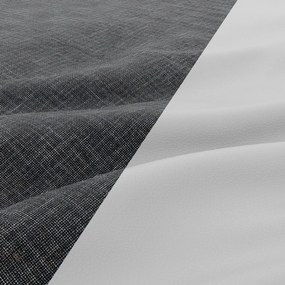 Tokio U sarokkanapé, 3 ágyneműtartóval, fonott + műbőr, jobboldali, sötétszürke - fehér