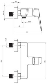 Deante BQL_N40M - BLUR zuhanycsaptelep fekete