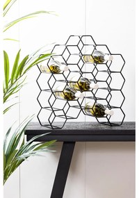 Fekete fém bortartó polcos állvány, palackok száma 12 Salbris – Light &amp; Living