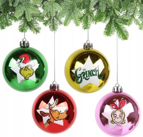 The Grinch Nagy karácsonyfadísz szett 8cm Törhetetlen 4 db