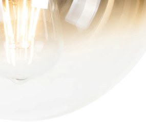 Art Deco mennyezeti lámpa fekete aranyszínű üveggel - Pallon