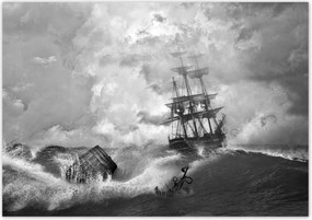 Poszterek 100x70 Vihar Tenger Hajó Tájkép