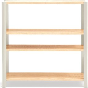Krémszínű-világos natúr színű polcos állvány tölgyfa dekorral 126x128x43 cm Bona – Teulat