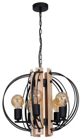 Csillár DALVIN 5xE27/60W/230V fekete