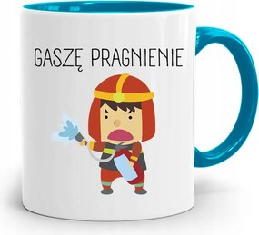 Kék Bögre Tűzoltónak Oltó Szomjúság fényképes nyomtatással