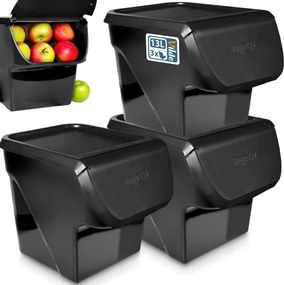 3x Tárolóedény Zöldségek Gyümölcsök hagyma burgonya fokhagyma konyhai tárolás