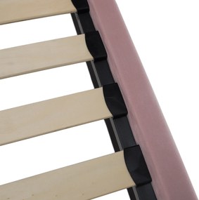 Ágy, rózsaszín/gold arany króm, 180x200, KAISA