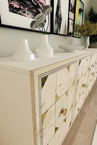Moka 180 - White, Travertine, Gold