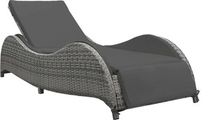 vidaXL antracitszürke polyrattan napozóágy párnával