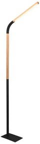 Fekete-natúr színű LED állólámpa fa búrával (magasság 169,5 cm) Norris – Trio