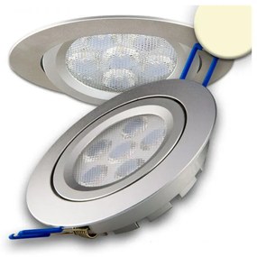 Süllyesztett LED spotlámpa, ezüst, 15W, 800 lm, 2700K melegfehér, 72°, fényerőszabályozható
