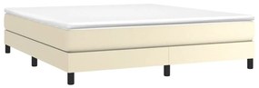 krémszínű műbőr rugós ágykeret 180x200 cm