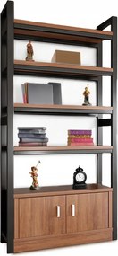 Ipari Könyvespolc Álló Könyvespolc Magas 190 CM Fém Keret