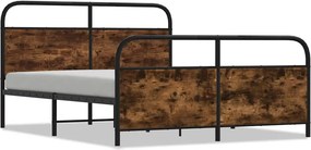 vidaXL füstös tölgy színű fém ágykeret matrac nélkül 183 x 213 cm