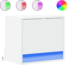 vidaXL 2 db fehér falra szerelhető éjjeliszekrény LED-világítással