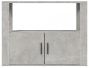 betonszürke szerelt fa tálalószekrény 80x30x60 cm