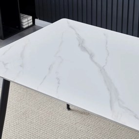 Étkezőasztal 130 x 70 cm, fehér márvány