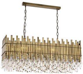 Láncos CRYSTALLINE csillár 8xE27/40W/230V sárgaréz