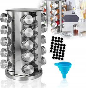 Fűszertartó Forgatható Állvány 20 Befőttesüveg Prémium konyhai rendszerező