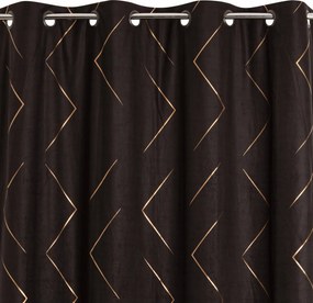 Luba dekorfüggöny átvezetőkkel 140 x 260 cm fekete arany mintás