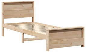 vidaXL Ágykeret fejtámlával Barna 100 x 200 cm Faanyag