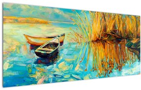 Kép - Tó csónakokkal (120x50 cm)