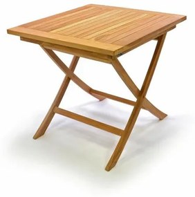 DIVERO Kerti asztal 80 x 80 cm teak fa