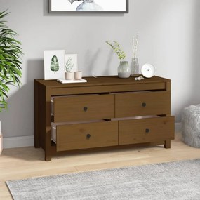 mézbarna tömör fenyőfa kisszekrény 100x40x54 cm