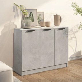 betonszürke szerelt fa tálalóasztal 90,5x30x70 cm
