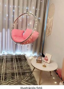 Függő fotel, átlátszó/arany/fehér, BUBBLE NEW TYP 1