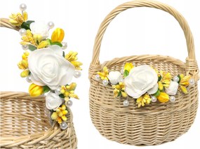 Húsvéti kosár dekoráció Virágok a kosárhoz Sárga